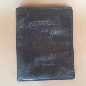Fossil Passport Wallet, Leather, Black - Picture 1 of 5