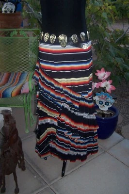 NWT $198 VINTAGE COLLECTION~XXL~Saltillo Serape Ruffle Western Fiesta Long Skirt - Image 1 of 4