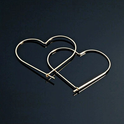 Pendientes colgantes JNK de oro amarillo macizo de 14 K sinfonía con corazón gancho hechos en COREA Foto 1 de 4