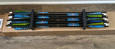 (12) Rose City PO Cedar NIGHTFALL 5S 11/32" PAINTED & MATCHED 55-60# Arrows [v5] - Image 1 of 4