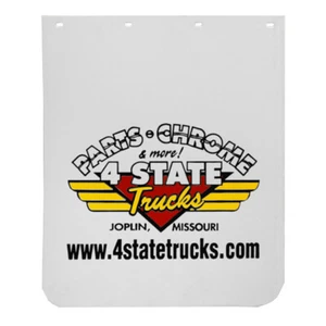 24 X 30 Inch 4 State Trucks White Plastic Mud Flap - Bild 1 von 1