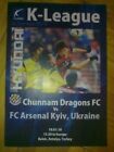 Programme Chunnam Dragons Korea - Arsenal Kyiv Ukraine 2010 Friendly