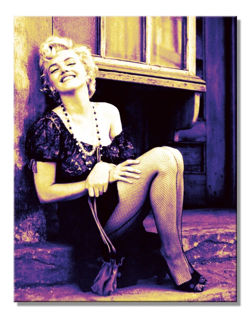 Marilyn Monroe In Purple Tin Metal Sign Man Cave Garage Decor 12.5 x 16 - Image 1 of 1