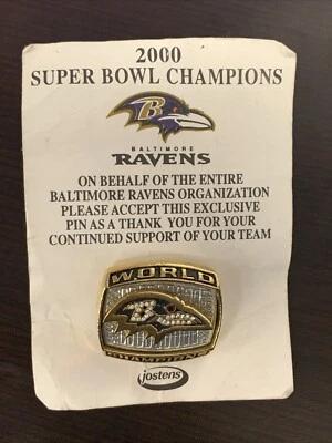 Baltimore Ravens PSL Owner's 2001 NFL Super Bowl XXXV Champion JOSTENS Lapel Pin - Image 1 of 2