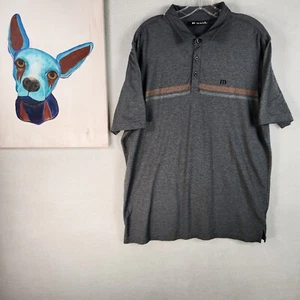 Travis Mathew Herren Poloshirt Golf Prep grau orange grau gestreift Größe XL - Bild 1 von 10