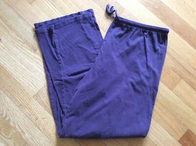 Nautica Mujer Medio Berenjena Morado Pierna Ancha Jersey Pijama Pantalones Cordón Foto 1 de 4