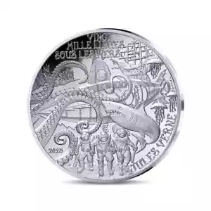 Francja 10 euro 2025 20 000 mil pod morzem Juliusz Verne srebro pp + oryginalne opakowanie - Zdjęcie 1 z 7