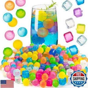 Cubo de hielo reutilizable Havawish 200 piezas a granel, plástico colorido redondo y cuadrados para - Imagen 1 de 5
