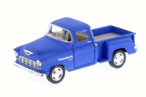 5" Kinsmart 1955 Chevy Stepside 3100 PickUp Truck Diecast Model 1:32 Matte Blue - Picture 1 of 1