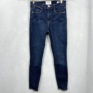 Frame Le Skinny High Crop Blue Jeans Damen 25 Dark Wash Stretch Quiet Luxus - Bild 1 von 12