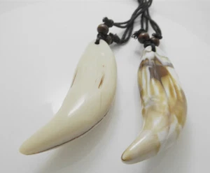 Vendo 12 piezas Elegante y Hermoso Collar Imitación Diente de Tigre Imitación Resina - Imagen 1 de 5