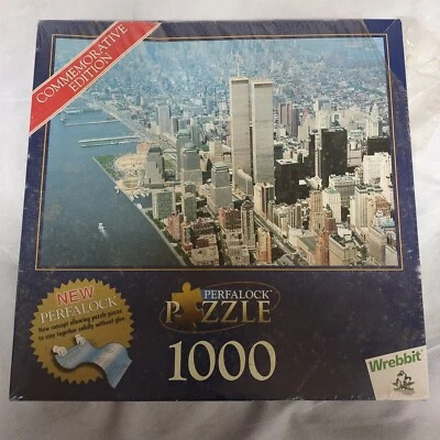 Wrebbit Above New York City Twin Towers Commemorative Edition Puzzle 1000 Pieces - Image 1 of 3