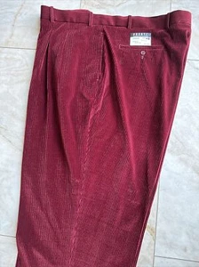 NUEVO HOMBRE PLISADO BORGOÑA PANA PANTALONES PANTALONES PANTALONES PRONTI TALLA 50”x29”NUEVO - Imagen 1 de 8