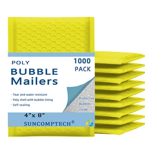 #000 4x8 (4x7) Poly Bubble Padded Envelopes Mailers Shipping Bag Yellow 1000 PCS - Picture 1 of 5