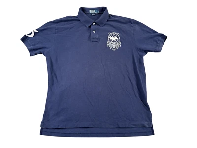 Vintage Polo Ralph Lauren Shirt Mens XL Blue Three Pony Crest Embroidered Logo 5 - Image 1 of 4