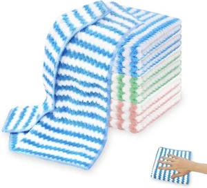 Microfiber Cleaning Cloth Absorbent Kitchen Towels Dish Cloths Washable 10 Pack - Picture 1 of 3