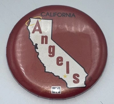 CALIFORNIA ANGELS Vintage Baseball Retro Team Logo MLB Badge Pinback Pin Button - Image 1 of 3
