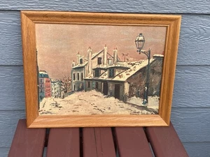 Maurice Utrillo Framed Print Winter Scene In Paris - Picture 1 of 3