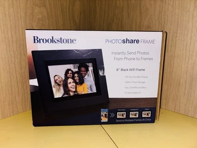 Brookstone PhotoShare Frame 8" Black WiFi Frame FSM08BLB - Open Box - Image 1 of 4