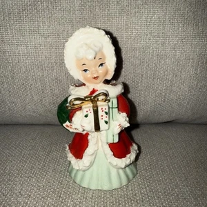 Lovely Christmas Angel Girl W/Presents Figurine Spaghetti Trim Japan Decor Read - Picture 1 of 7