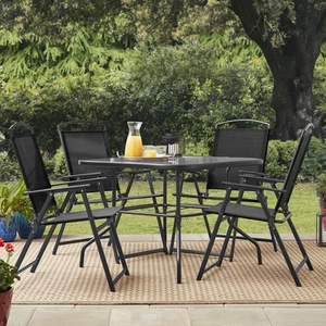 Mainstays MSF128059664001 Albany Lane Outdoor Patio 5 Piece Dining Set, Black - Picture 1 of 3