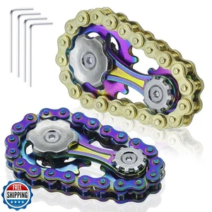 2 CONFEZIONI Catena Bici in Metallo Fidget Spinner Giocattoli per Adulti e Ragazzi - Foto 1 di 5