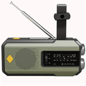 Outdoor Notfall Solar Handkurbel Wetter Radio Power Bank Ladegerät Blitzlicht - Bild 1 von 6