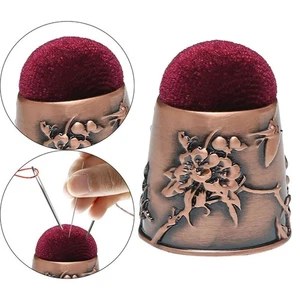 Round Pins Metal Base Vintage Sewing Pin Cushion Pin Bag Embroidery Needlework - Picture 1 of 9