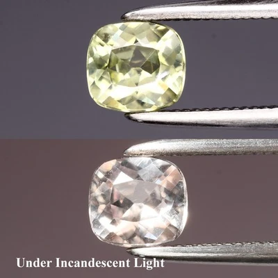 💎 0,54 quilates 5x4,5 mm VS cojín cambio de color natural diáspora - piedra preciosa de pavo Foto 1 de 4