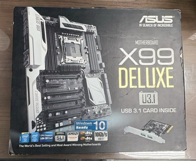 ASUS X99-DELUXE Motherboard Intel X99 U3.1 DDR4 M.2 ATX 2011-v3 socket - Image 1 of 3