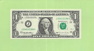 1995 ..UNCIRC $1  J 2461 0188 G  .... 1995 $1  J-G      NICE NOTE          FRN - Image 1 of 2