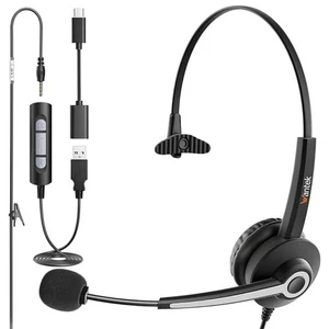 Wantek 681FUSB 3-in-1 Headset Bulk Order - 500 Units Lot for Call Centers/Office - Picture 1 of 10
