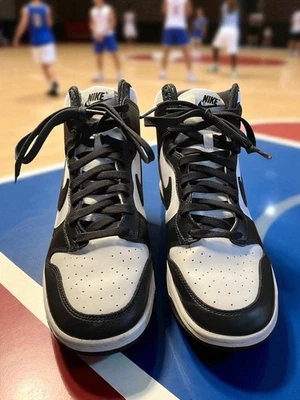 Nike Dunk High Panda Men’s Sz 10 Black White Retro Shoes Barely Worn No Creases - Image 1 of 4