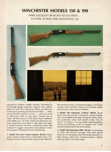 1969 Winchester Model 150 190 .22 Caliber Carbine Rifle Vintage Print Ad - Picture 1 of 1