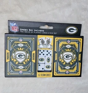 MasterPieces - Green Bay Packers - NFL 2-Pack Playing Cards & Dice Set - Picture 1 of 2