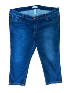 Lane Bryant Women's Dark Wash Mid-rise Cropped Denim Jeans Size 22 - Picture 1 of 6