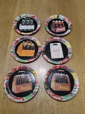 Vintage Lot Coca Cola Tin Mini Coasters 1999 - 3.5" (6) - Image 1 of 4