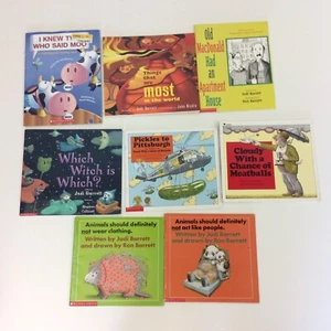 Barrett Judi Ron Cloudy Preschool Kindergarten 1st Grade 8 Picture Book Lot - Imagen 1 de 4