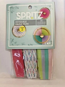 Kit de Ventiladores Spritz Lote de 2 Papeles Brillantes 3 Tamaños Reutilizables Niños Fiestas Artesanías Nuevo - Imagen 1 de 2