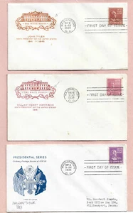 USA 1938 - 3 PRESIDENTIAL SERIES FDCs - 2 ON WHITE HOUSE CVRS - Picture 1 of 1