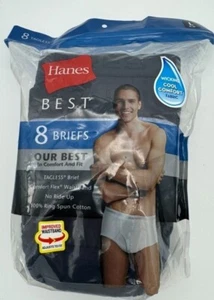 Paquete económico de 8 pares de calzoncillos Hanes Best sin etiquetas negro azul para hombre talla L - Imagen 1 de 3