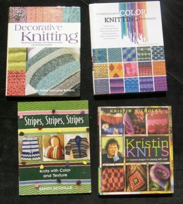 4 BK KNIT Decorative Beading Stripes Color Knitting Kristin Nicholas Fashions - Image 1 of 4