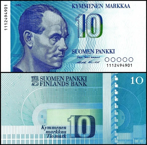 Finland 10 Markkaa, 1986, P-113a.25, UNC Cover