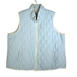 Coldwater Creek Plus Sz 2X Quilted Puffer Vest Full Zip Pockets Light Blue - Picture 1 of 4