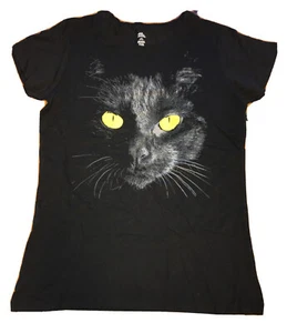 Katze gelbe Augen Damen T-Shirt Gr. Large Tier Haustier Liebhaber Kätzchen riesiges Katzengesicht - Bild 1 von 4