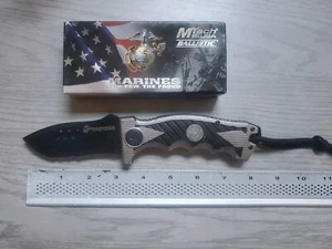 Mtech USMC MARINES Spring Assisted Open Tactical Rescue Folding POCKET KNIFE NEW - Picture 1 of 6