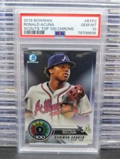 2018 Bowman Chrome Ronald Acuna Jr Scouts Top 100 Rookie RC #2 PSA 10 GEM MT