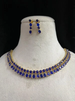 Conjunto de Collares Piedra Circonita Cúbica Tachonada Conjunto de Joyería Elegante Mujer Collares Foto 1 de 4