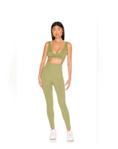 We Wore What Women's Ribbed Seamless Leggings StretchSage Green Size S, NWOT - Picture 1 of 9