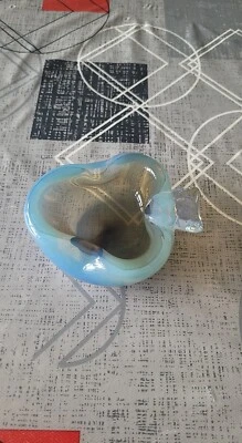 Cendrier Ou Vide poche vintage en verre de MURANO 1960/1970 SEGUSO Signé  - Photo 1/4